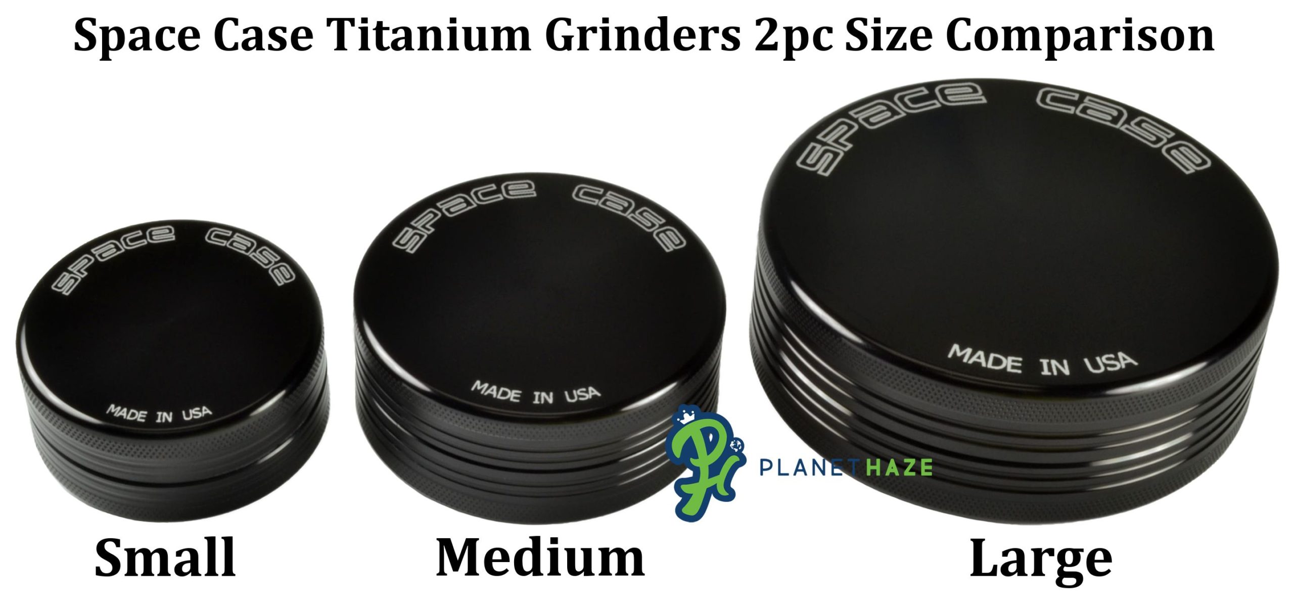 Space Case Titanium 2pc Grinder Size Comparison