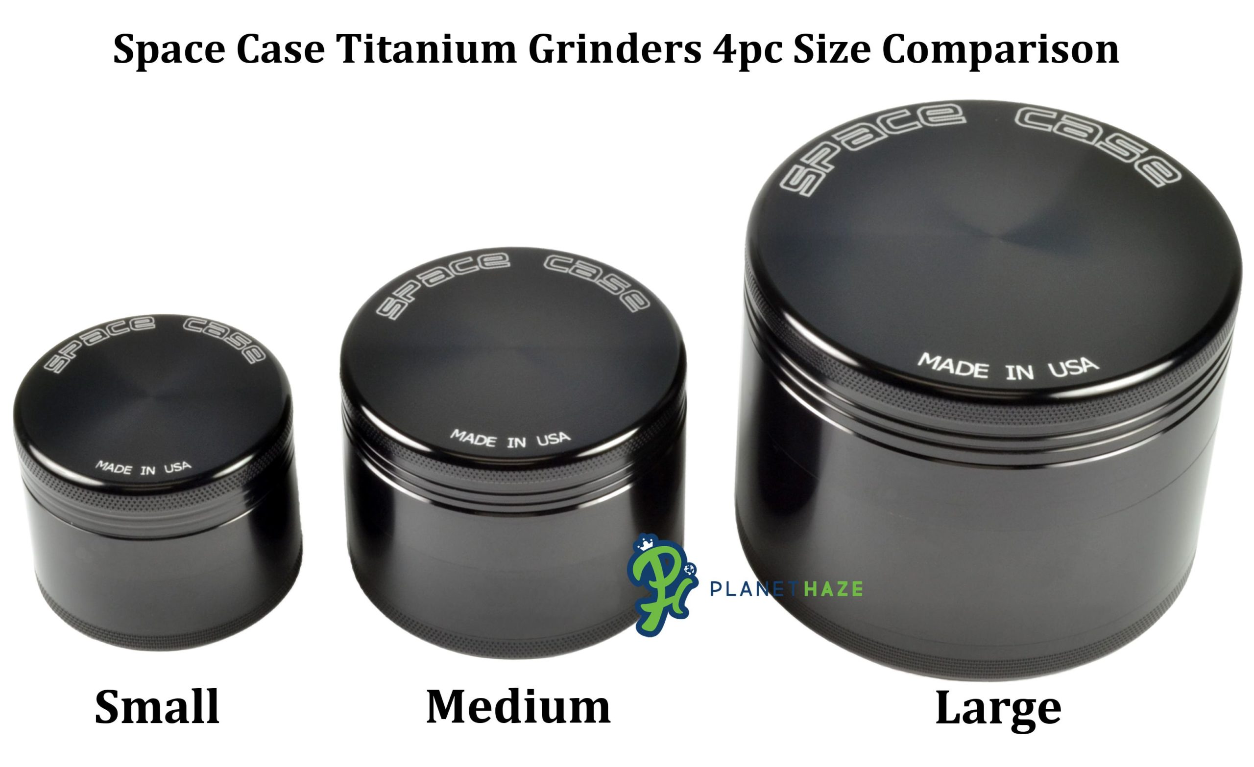 Space Case Titanium 4pc Grinder Size Comparison